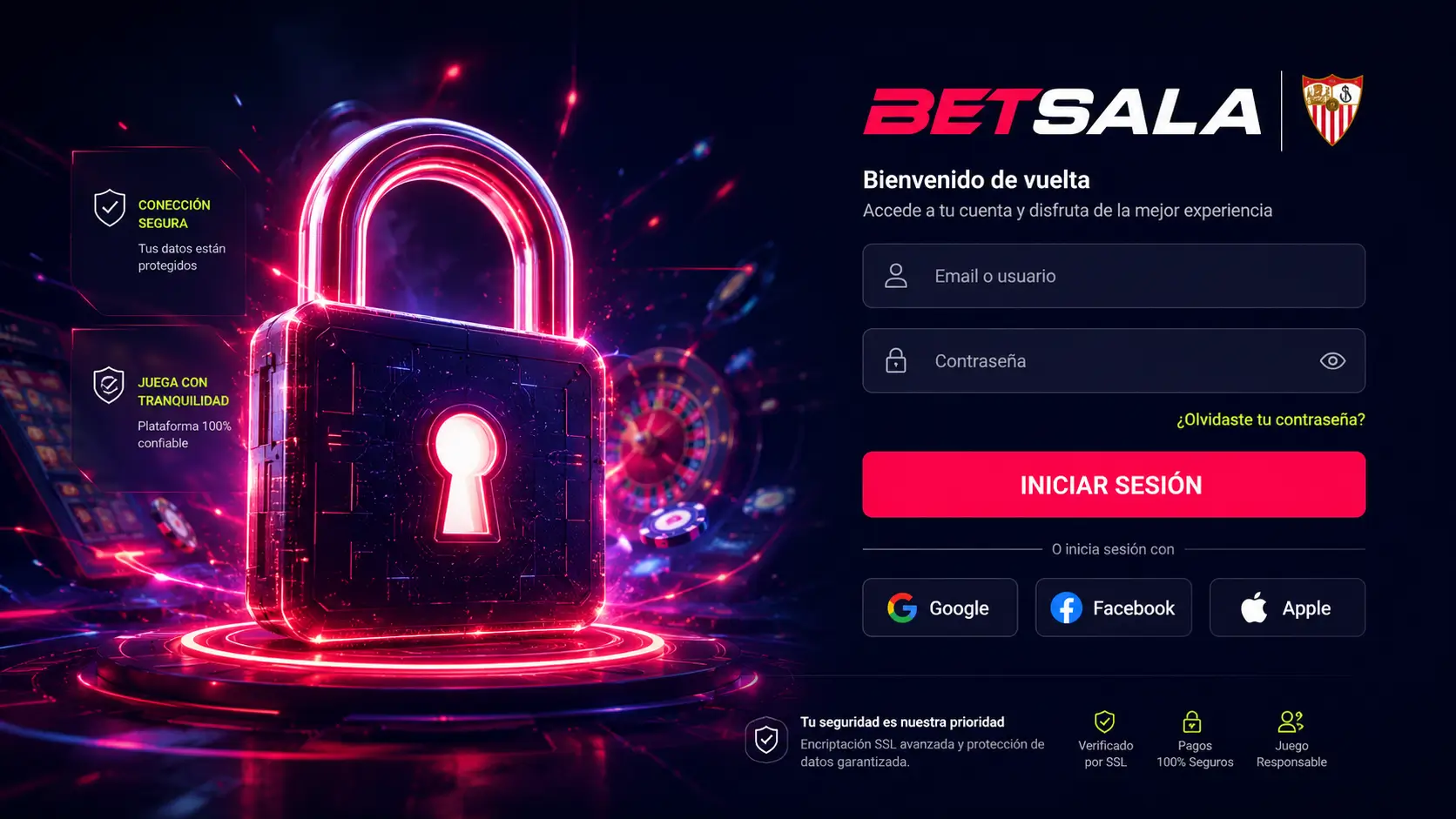 Iniciar sesión en Betsala